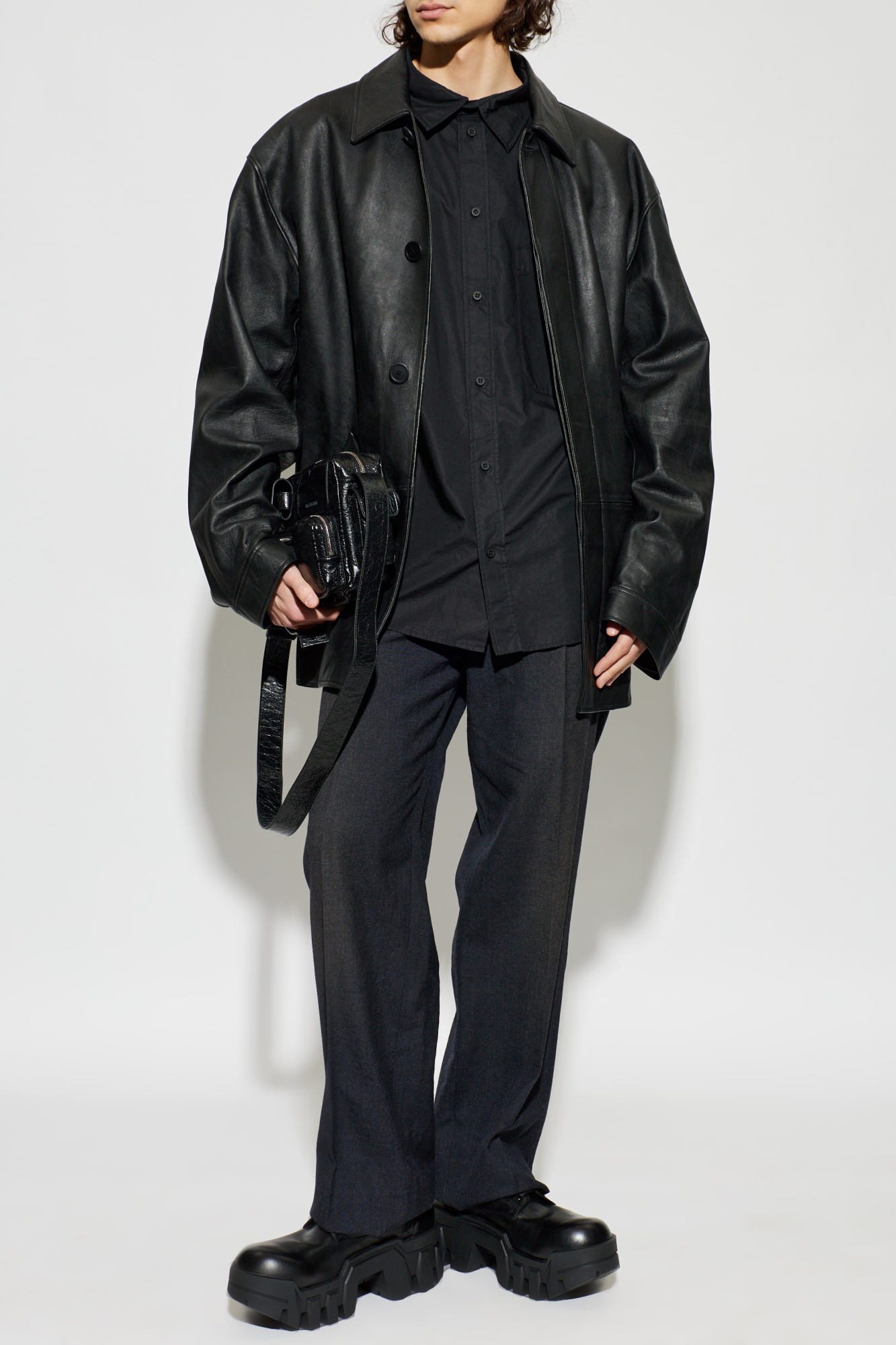 Black Leather coat Balenciaga - Vitkac Northern Ireland